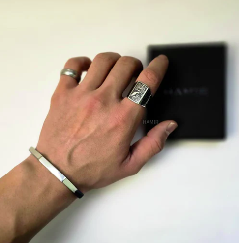 Hexgon Steel handCuff for Men........ sleek and stylish